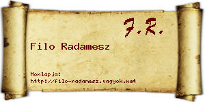 Filo Radamesz névjegykártya